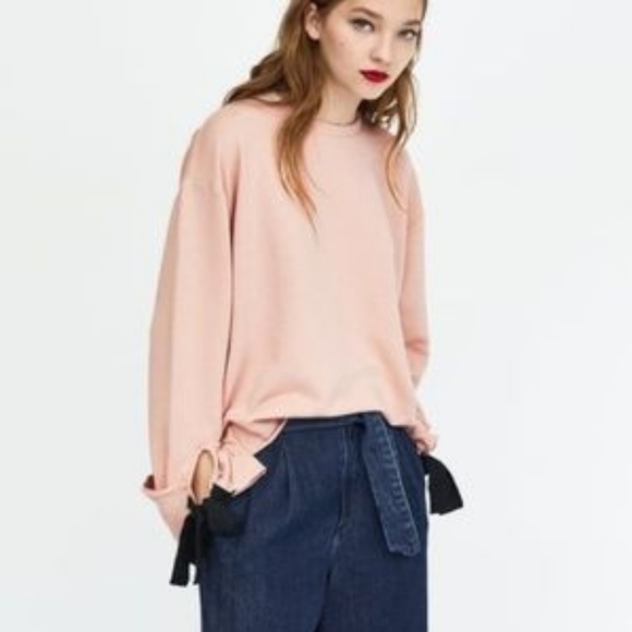 zara pink sweatshirt
